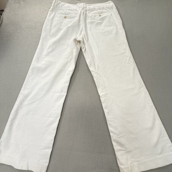 Old Navy Stretch Womens Size 10 Flare Winter White Corduroy Pants Holiday - Picture 8 of 9